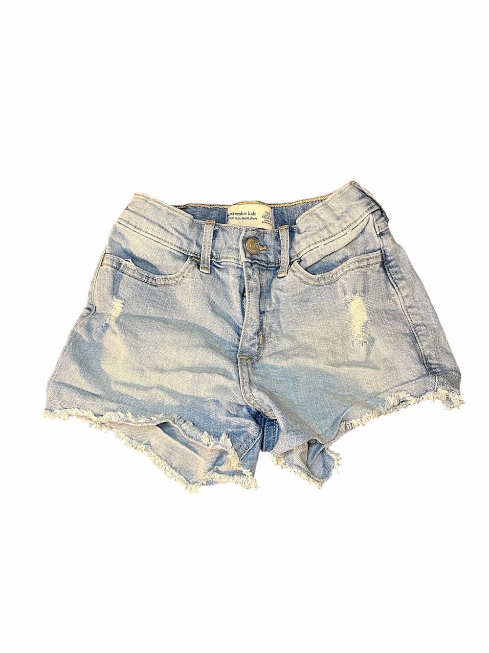 GUC Abercrombie Kids Girls Distressed Denim Shorts Size 7/8